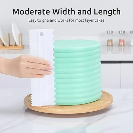 4 PCS / Set Plastic Cream Scraper PP Double Side Sawtooth Baked Cake Flattener, 4 PCS / Set White, 4 PCS / Set Yellow, 4 PCS / Set Sky Blue, 4 PCS / Set Pink - DealBuddy