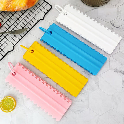 4 PCS / Set Plastic Cream Scraper PP Double Side Sawtooth Baked Cake Flattener, 4 PCS / Set White, 4 PCS / Set Yellow, 4 PCS / Set Sky Blue, 4 PCS / Set Pink