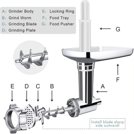 For Kitchenaid Porking Enemy Accessories Dough Maker Grinder Meat Universal Set, Grinder Meat Set (White), Grinder Meat Set (Silver Gray) - DealBuddy