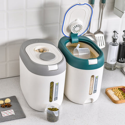 Kitchen Sealed Moisture Dust Proof Storage Rice Bucket, Red 10kg, Red 5kg, Gray 10kg, Gray 5kg, Blue 10kg, Blue 5kg, Green 10kg, Green 5kg - DealBuddy