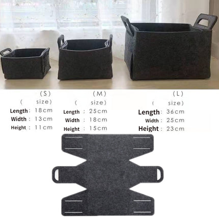 Home Clutter Felt Folding Storage Baskets, Large, Medium, Small