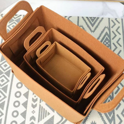 Home Clutter Felt Folding Storage Baskets, Large, Medium, Small