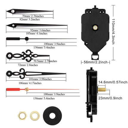 Shaft Length 23mm Quartz Pendulum Clock Movement DIY Movement Kits