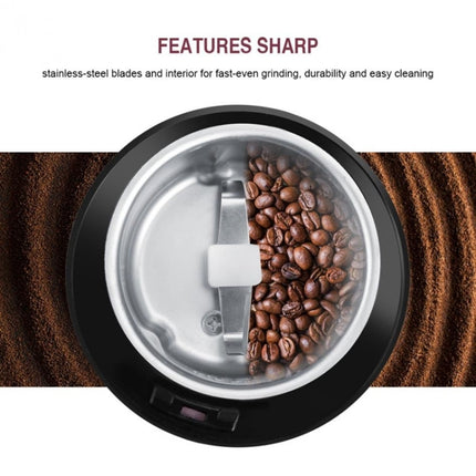 M150A Stainless Steel Electric Mini Coffee Grinder Grain Bean Grinding Machine, Spec:, US Plug (Purple), US Plug (Black), US Plug (White), EU Plug (White), EU Plug (Purple), UK Plug (White), UK Plug (Black), UK Plug (Purple) - DealBuddy
