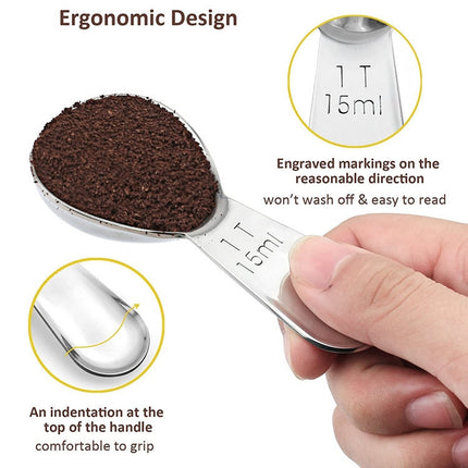 YG-MC12 304 Thickened Stainless Steel Coffee Spoon Scales Scaling Spoon - DealBuddy