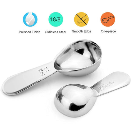 YG-MC12 304 Thickened Stainless Steel Coffee Spoon Scales Scaling Spoon - DealBuddy