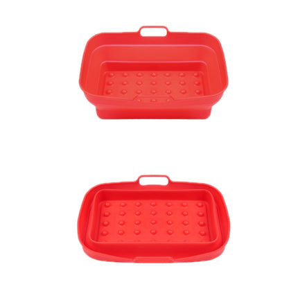 Air Fryer Grill Mat High Temperature Resistant Silicone Baking Tray, Specification: Round Inner Red