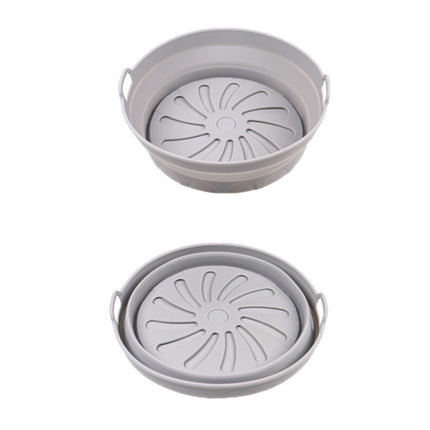 Air Fryer Grill Mat High Temperature Resistant Silicone Baking Tray, Specification: Round Inner Red