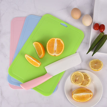 2pcs Baby Auxiliary Cutting Board Fruit and Vegetable Cutting Plastic Board, 2pcs Pink, 2pcs Green