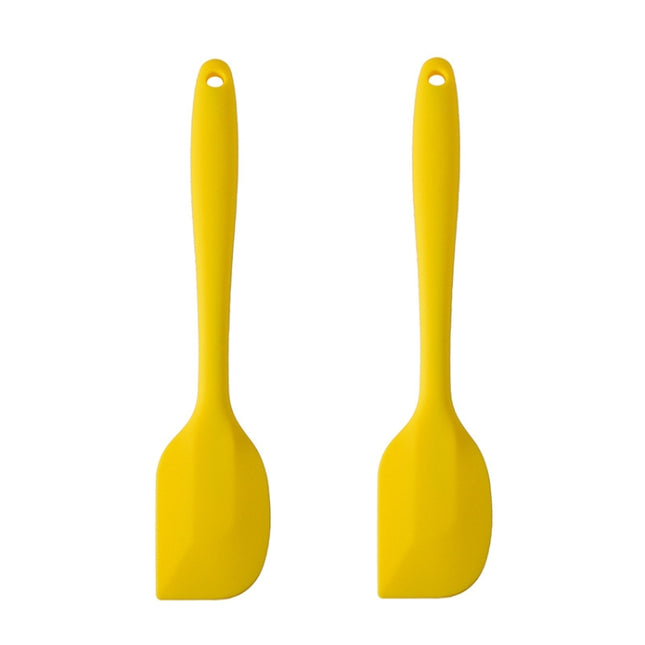 2pcs Large Integrated Silicone Scraper Chocolate Cream Mixing Knife, Large Yellow, Large Blue, Large Black, Large Green, Large Purple, Large Orange, Large Red, Large Pink