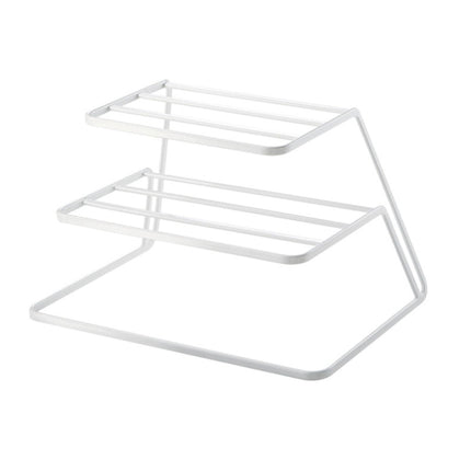 Three-layer Kitchen Dish Storage Rack Cabinet Tiered Shelf, White, Black - DealBuddy