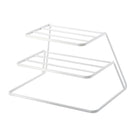 Three-layer Kitchen Dish Storage Rack Cabinet Tiered Shelf, White, Black - DealBuddy