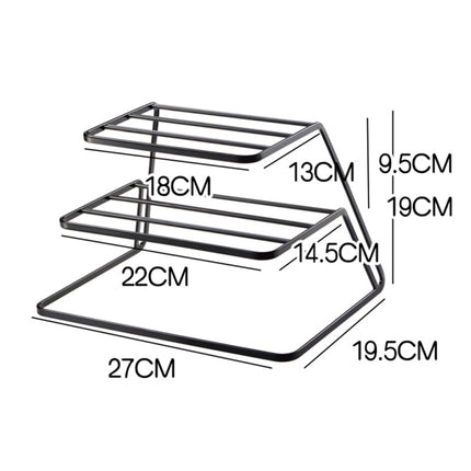 Three-layer Kitchen Dish Storage Rack Cabinet Tiered Shelf, White, Black - DealBuddy