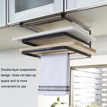 Double-layer Punch-free Kitchen Wall-Mounted Cutting Board Rack - DealBuddy