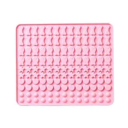 130 Grids Silicone Mat Baking Mold Mini Pet Snacks Dog Food Baking Pan Mold Biscuit Cake Mold, Blue, Pink - DealBuddy
