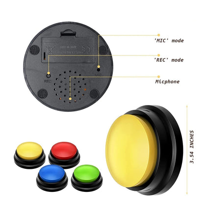 Pet Communication Button Dog Vocal Box Recording Vocalizer, Style: Recording Model, Dark Blue, Light Blue, Green, Purple, Red, Orange, Rose Red, Pink, Yellow, Lake Blue, White - DealBuddy