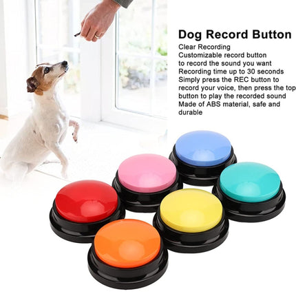 Pet Communication Button Dog Vocal Box Recording Vocalizer, Style: Recording Model, Dark Blue, Light Blue, Green, Purple, Red, Orange, Rose Red, Pink, Yellow, Lake Blue, White - DealBuddy