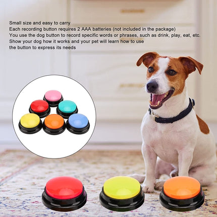 Pet Communication Button Dog Vocal Box Recording Vocalizer, Style: Recording Model, Dark Blue, Light Blue, Green, Purple, Red, Orange, Rose Red, Pink, Yellow, Lake Blue, White - DealBuddy