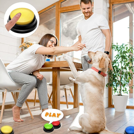 Pet Communication Button Dog Vocal Box Recording Vocalizer, Style: Recording Model, Dark Blue, Light Blue, Green, Purple, Red, Orange, Rose Red, Pink, Yellow, Lake Blue, White - DealBuddy