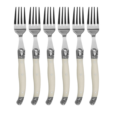 Stainless Steel Knife Fork Spoon Set Plastic Handle Western Tableware, 6 Forks, 6 Spoons, 6 Tea Spoons - DealBuddy