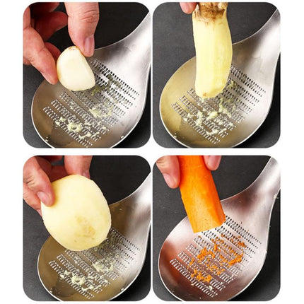 LsCook Thicken Stainless Steel Ginger Garlic Vegetable Puree Grinder, Spoon, Square - DealBuddy