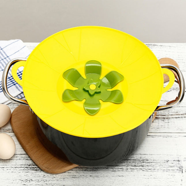 Silicone Flower Spill-proof Pot Lid Rotatable Pot Lid Kitchen Gadget, Size: - DealBuddy