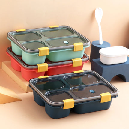 Sealed Compartment Microwave Plastic Lunch Box Portable Student Lunch Plate, 850ml (Blue), 850ml (Green), 850ml (Red), 1.3L (Blue), 1.3L (Red) - DealBuddy
