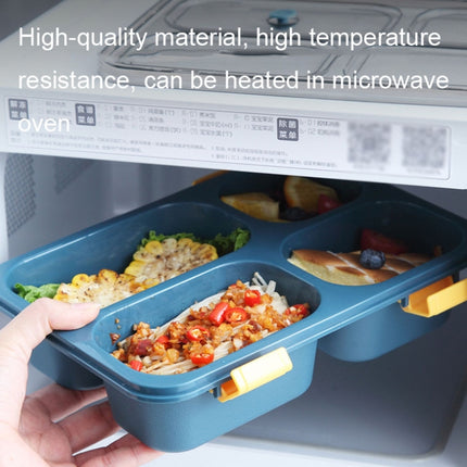 Sealed Compartment Microwave Plastic Lunch Box Portable Student Lunch Plate