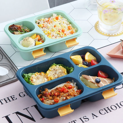 Sealed Compartment Microwave Plastic Lunch Box Portable Student Lunch Plate