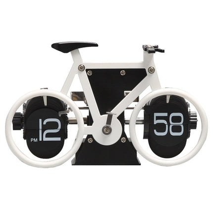 HY-F087 Retro Bicycle Shape Automatic Flip Home Decorative Turning Clock