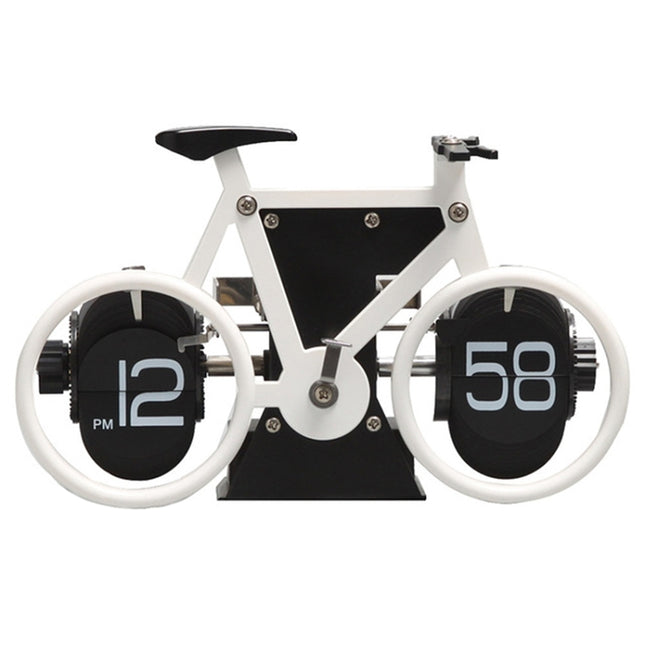 HY-F087 Retro Bicycle Shape Automatic Flip Home Decorative Turning Clock
