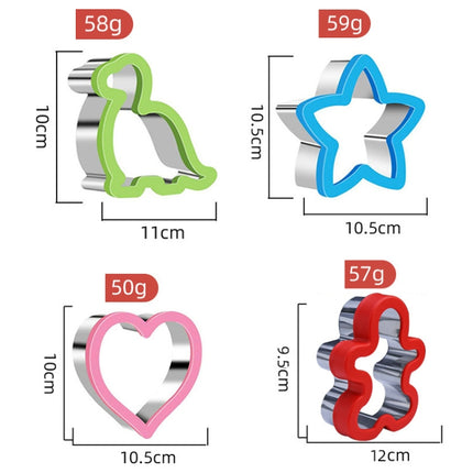 Stainless Steel Sandwiches Bread Cutting Model With Guards Fruits Vegetable Cookie Mould, Large Love, Large Star, Large Dinosaur, Large Gingerbread Man - DealBuddy