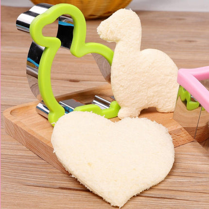 Stainless Steel Sandwiches Bread Cutting Model With Guards Fruits Vegetable Cookie Mould, Large Love, Large Star, Large Dinosaur, Large Gingerbread Man - DealBuddy