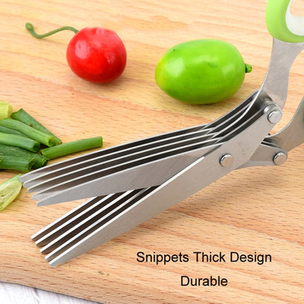 Five-Layer Vegetable Scissors Office Shredding Stainless Steel Scissors, Green White, Black Red, Green Gray, Blue Gray - DealBuddy