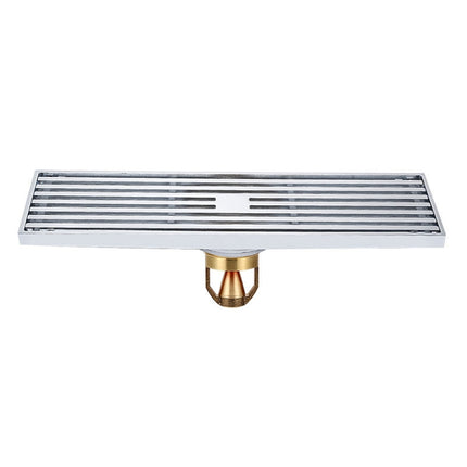 8x30cm Extended Full Copper Strip Floor Drain, Style:, K8034 Chrome Plated+Black Straight Row, K8034 Chrome Plated+Copper Self Seal, K8034 Chrome Plated+5.5 Deep Water Seal, K8034 Chrome Plated+Magnetic Suspension, K8035 Nickel Brushes+Black Straight R... - DealBuddy