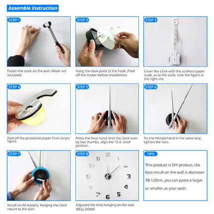 M030 India Digital Hanging Clock Home Decoration DIY Acrylic Clock