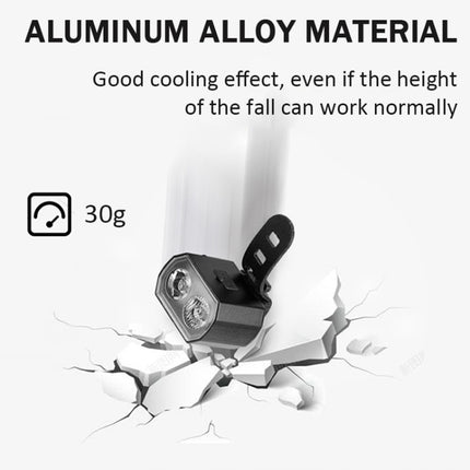 Bicycle Headlight Double T6 Lamp Beads + 16 LED Tail Light Set Rechargeable Helmet Warning Light