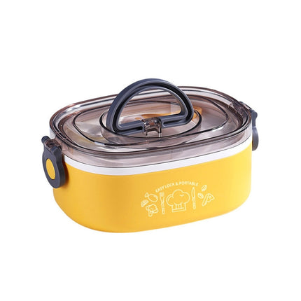 Large Capacity Oval Divided Portable Office Insulation Lunch Box