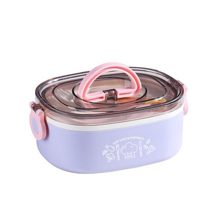 Large Capacity Oval Divided Portable Office Insulation Lunch Box