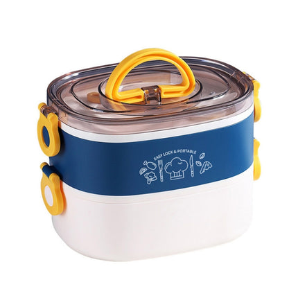 Large Capacity Oval Divided Portable Office Insulation Lunch Box