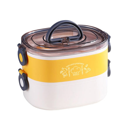 Large Capacity Oval Divided Portable Office Insulation Lunch Box