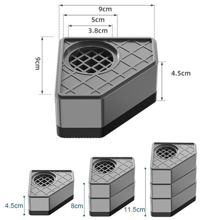 BS-XYJJD Household Washing Machine Refrigerator Non-slip Shock-absorbing Floor Mat, 4pcs Single-layer, 4pcs Double-layer, 4pcs Three-layer - DealBuddy