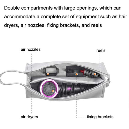 For Dyson Hair Dryer Storage Package Hair Roll Protective Cover, Black, Gray, Pink, Silver, Emerald Green, Shiny Stone Black, Color White - DealBuddy