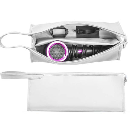 For Dyson Hair Dryer Storage Package Hair Roll Protective Cover, Black, Gray, Pink, Silver, Emerald Green, Shiny Stone Black, Color White - DealBuddy