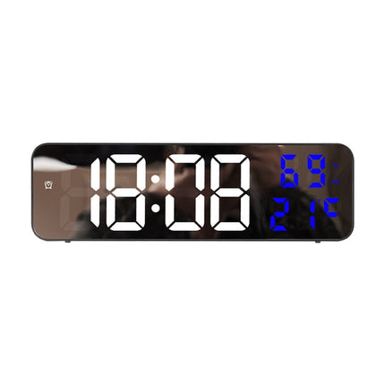 671  Mirror Screen Digital LED Alarm Clock USB Plug-in/Battery Dual-use With Temperature/Humidity Display, 671 (Black Shell White Blue), 671 (Black Shell White Green), 671 (Black Shell White Red) - DealBuddy