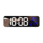 671  Mirror Screen Digital LED Alarm Clock USB Plug-in/Battery Dual-use With Temperature/Humidity Display, 671 (Black Shell White Blue), 671 (Black Shell White Green), 671 (Black Shell White Red) - DealBuddy
