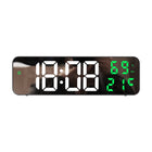 671  Mirror Screen Digital LED Alarm Clock USB Plug-in/Battery Dual-use With Temperature/Humidity Display, 671 (Black Shell White Blue), 671 (Black Shell White Green), 671 (Black Shell White Red) - DealBuddy