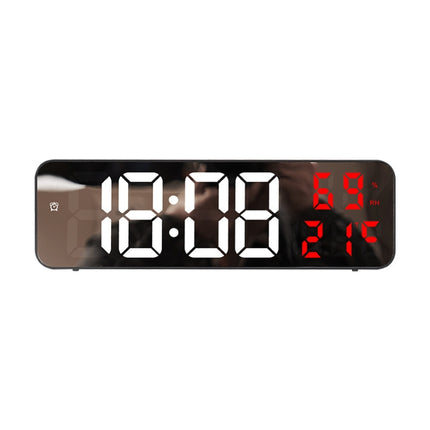 671  Mirror Screen Digital LED Alarm Clock USB Plug-in/Battery Dual-use With Temperature/Humidity Display, 671 (Black Shell White Blue), 671 (Black Shell White Green), 671 (Black Shell White Red) - DealBuddy