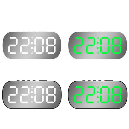 6637 LED Digital Display Temperature Electronic Clock Desktop Mirror Alarm Clock