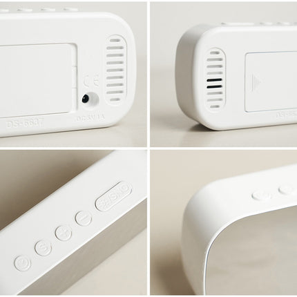 6637 LED Digital Display Temperature Electronic Clock Desktop Mirror Alarm Clock